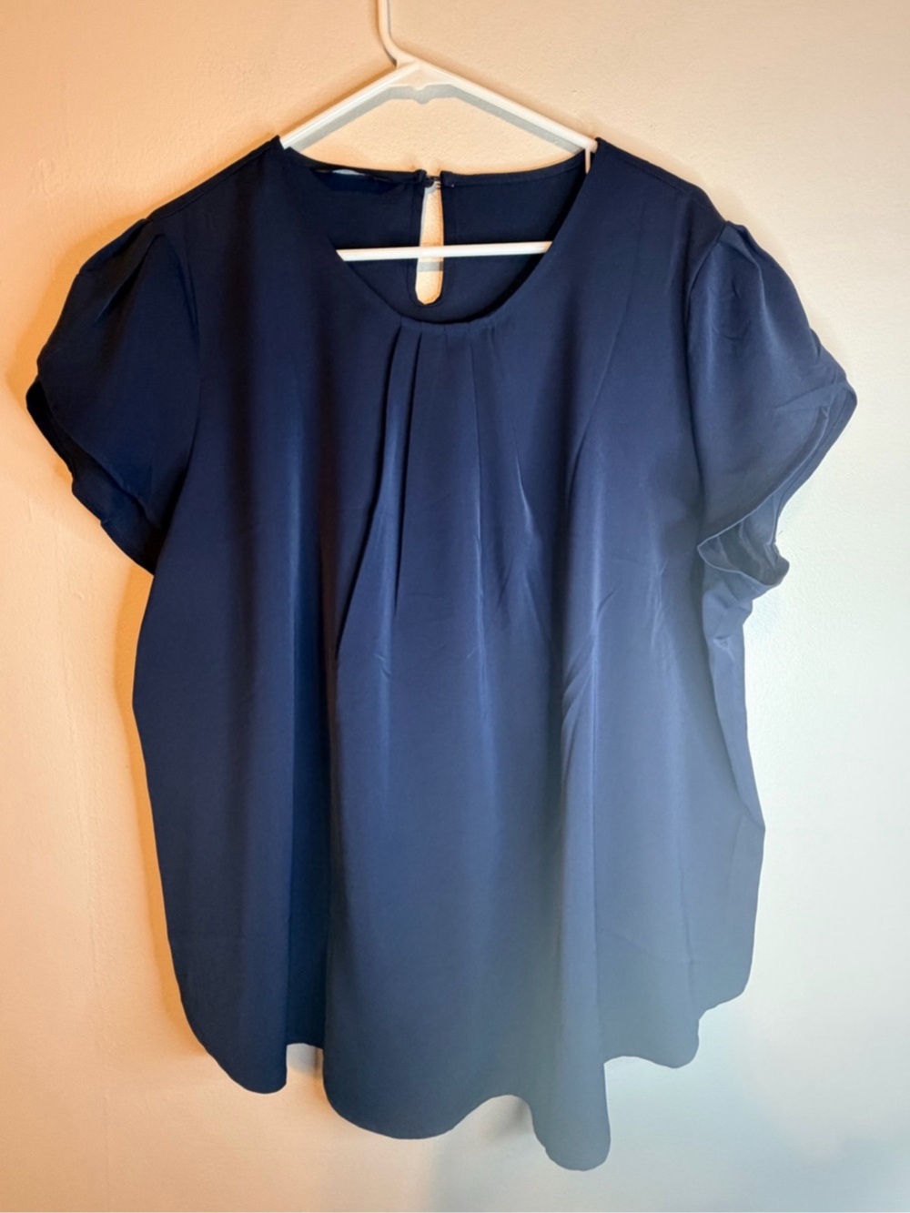 DOKOTOO Ruffle Sleeve Blouse in Blue Size 2XL Like New
